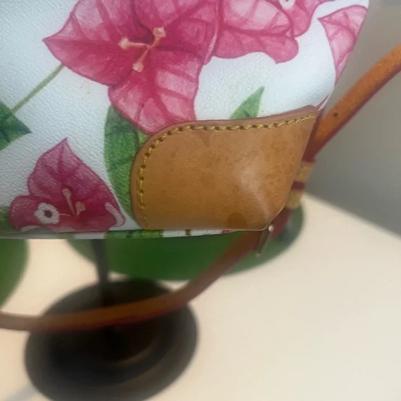 Dooney & Bourke Pink & Green Floral Satchel (includes the shoulder strap) - Picture 4 of 12